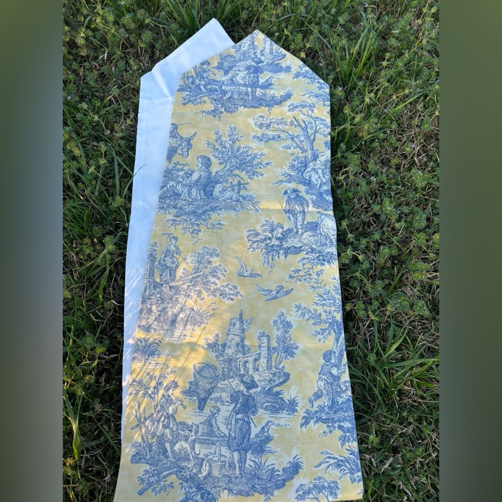 Yellow and Blue Toile table runner